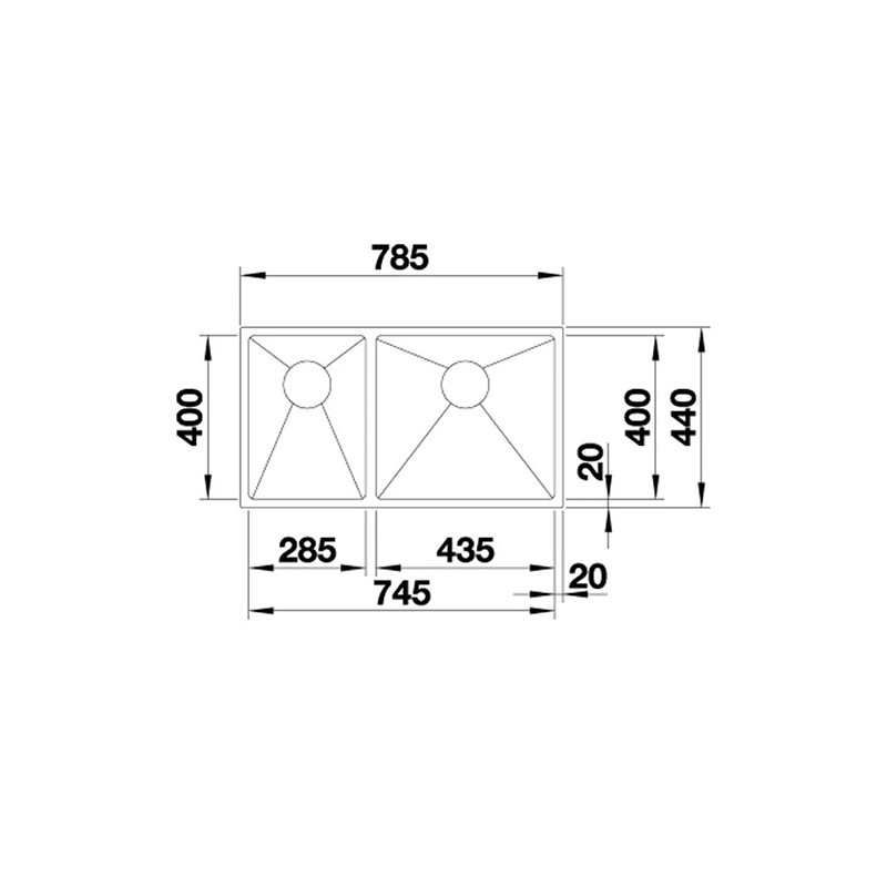 Chậu rửa bát Blanco Quatrus R15 285/435-IU 570.27.169 5