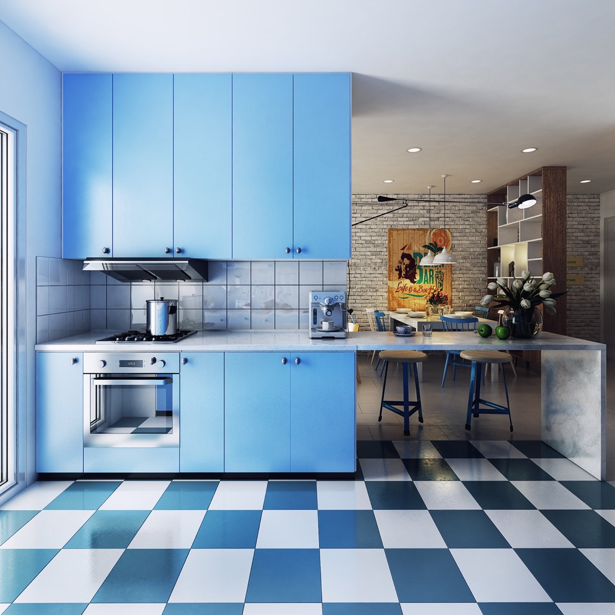 30 nhà bếp màu xanh tuyệt đẹp làm sáng ngôi nhà của bạn 18