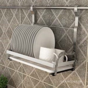 Giá để đĩa treo ngoài Inox nan dẹt 304 Euro Gold-EV88