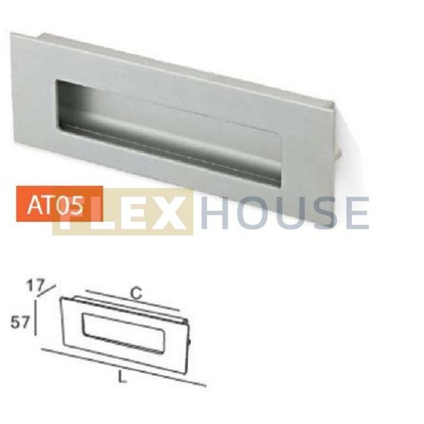 Tay nắm hợp kim nhôm màu nhôm mờ Garis AT05.160A
