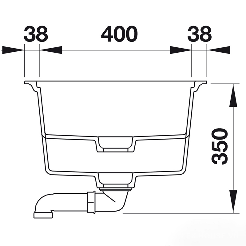 Chậu đá màu đen HS19-GKD2S120 Hafele 570.35.340