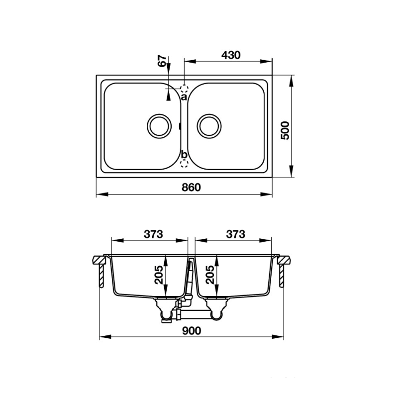 Chậu rửa đá màu be Hs19-Gen2R90 Hafele 570.35.480
