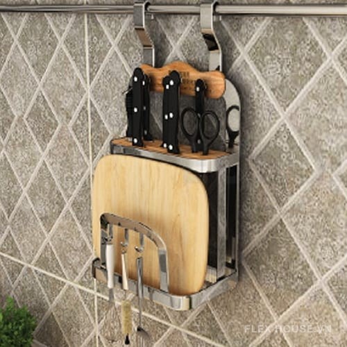 giá để dao thớt treo ngoài Inox 304 Euro Gold-EV228