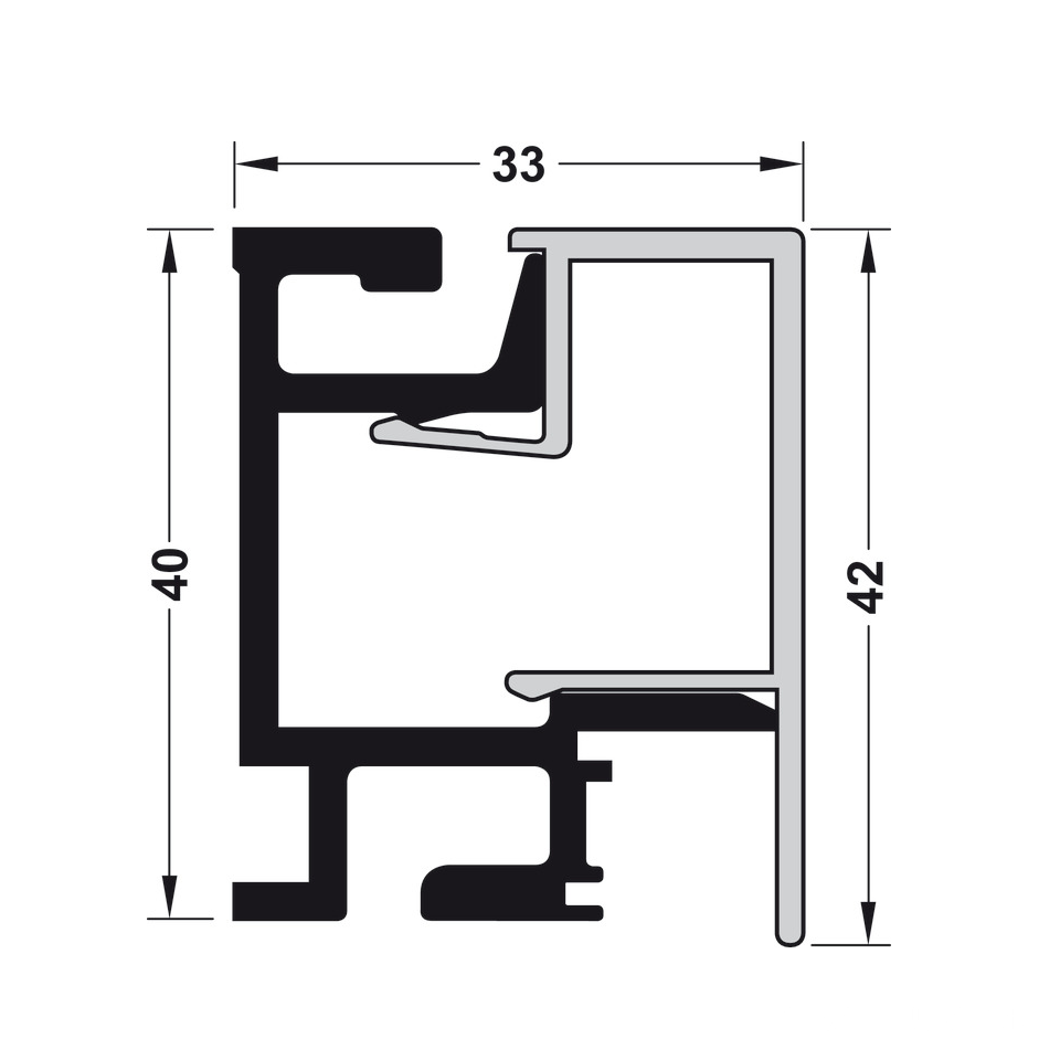 Thanh nhôm gắn tường Hafele 521.00.006