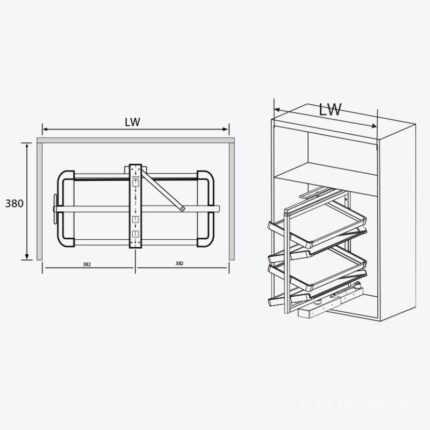 Giá để giầy 4 tầng xoay 360 độ Garis GW25 (1)