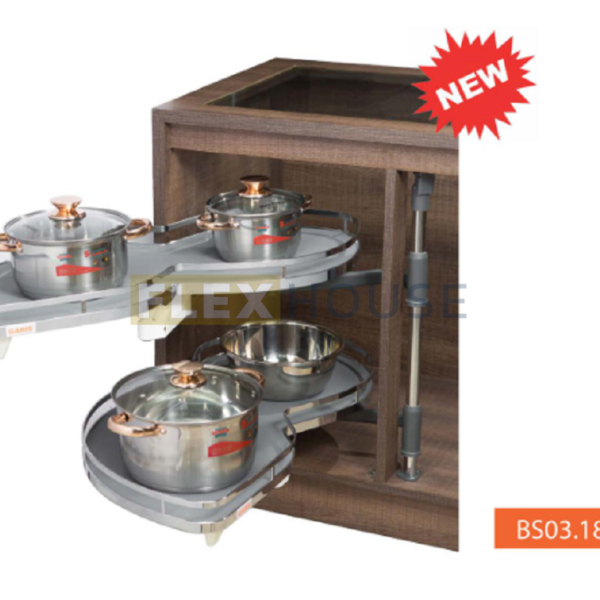 Giá xoay 1/2 hình chiếc lá đáy gỗ BS03.18.900