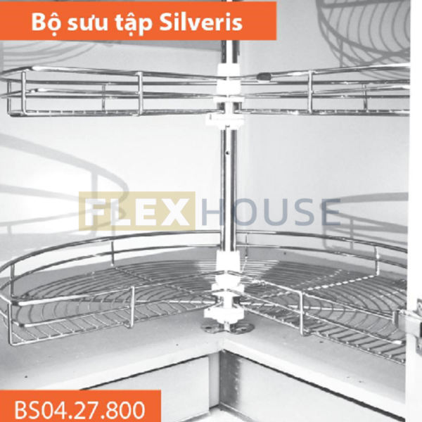 Giá xoay inox nan mở 3/4 thương hiệu Garis BS04.27.800