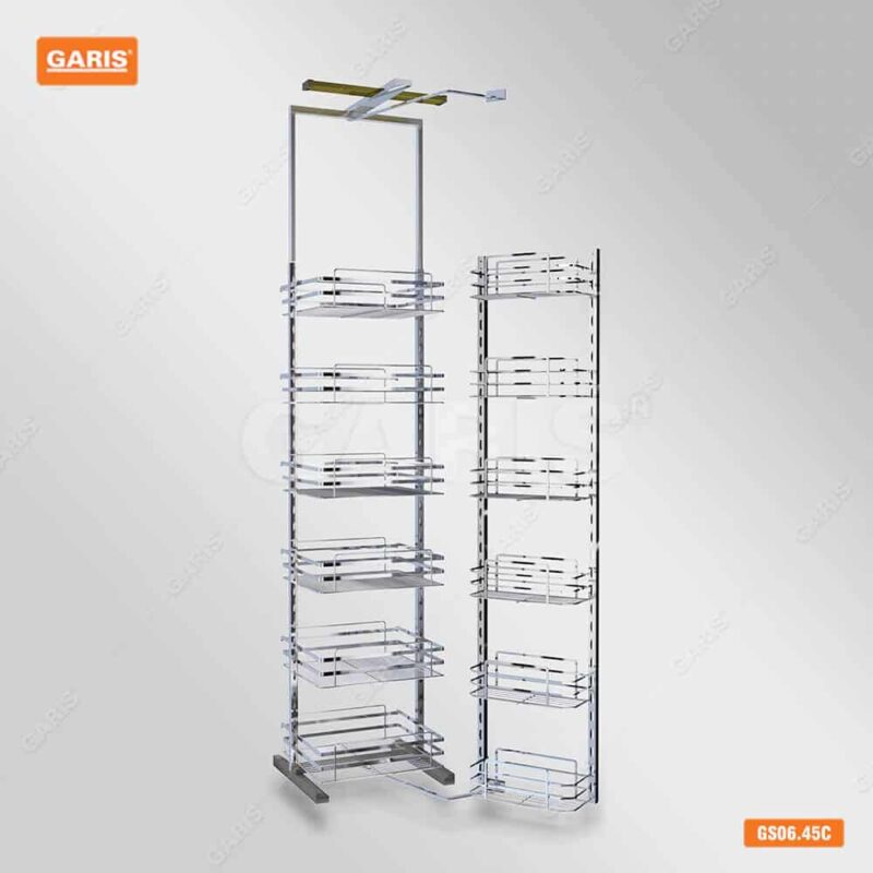 Hệ giá kho 6 tầng inox nan cánh mở Garis BK02.6.450 1