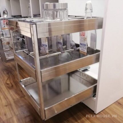 Giá chai lọ dao thớt inox hộp cánh kéo BC.01.400 (1)
