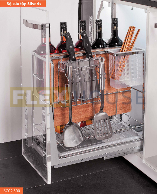 5 phụ kiện nhà bếp cần thiết để có căn bếp gọn gàng 2 -Giá chai lọ dao thớt