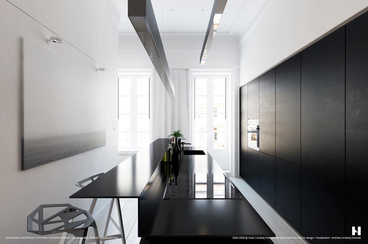 30 Mẫu thiết kế nhà bếp trắng đen tuyệt đẹp 14