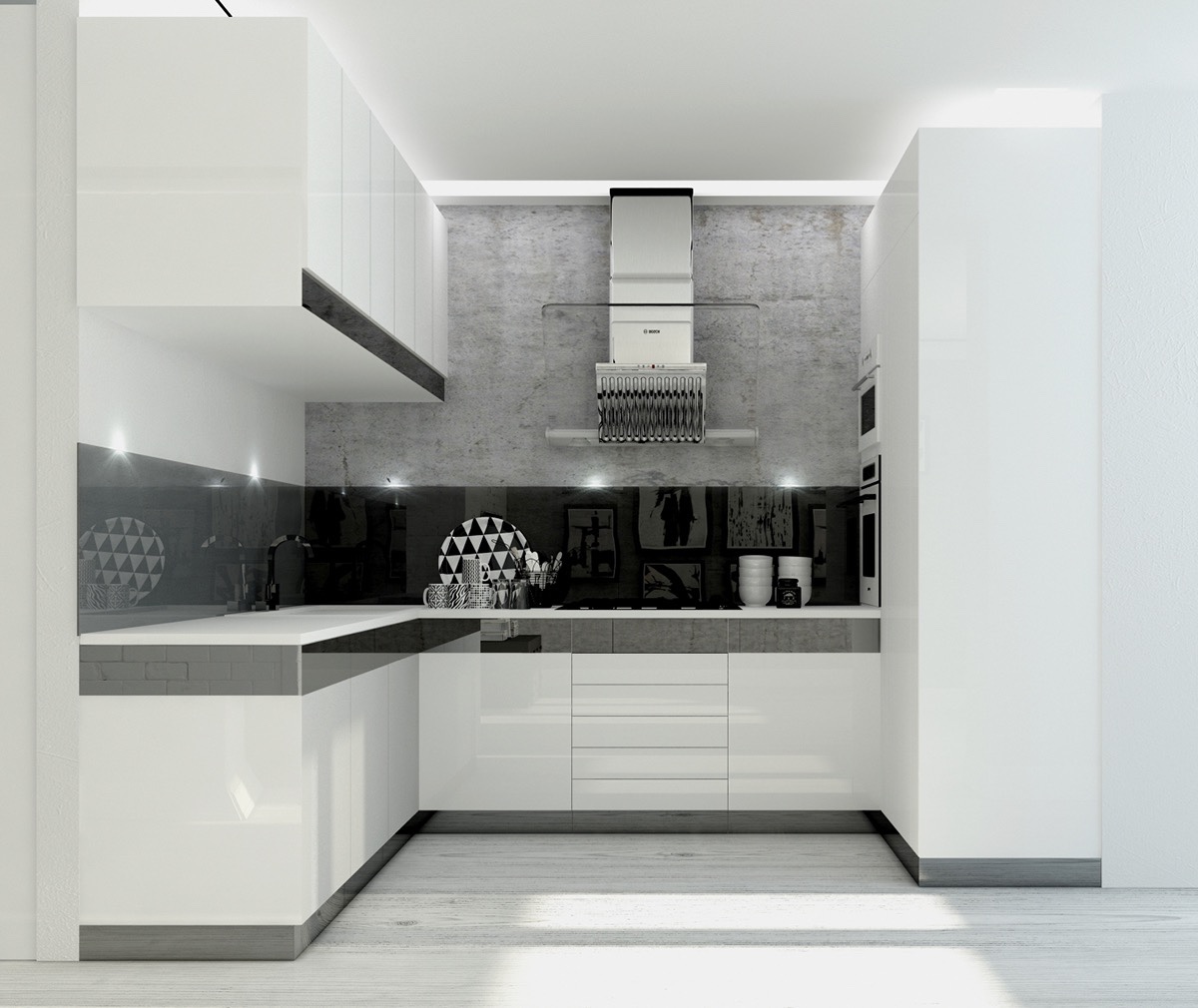 30 Mẫu thiết kế nhà bếp trắng đen tuyệt đẹp 32