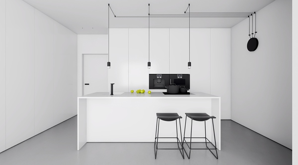 30 Mẫu thiết kế nhà bếp trắng đen tuyệt đẹp 8