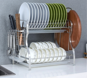 Giá đựng bát đĩa đa năng 2 tầng inox 304 H020C