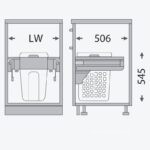 Giỏ để đồ giặt đơn 48 lít ray hộp giảm chấn GW28 (1)