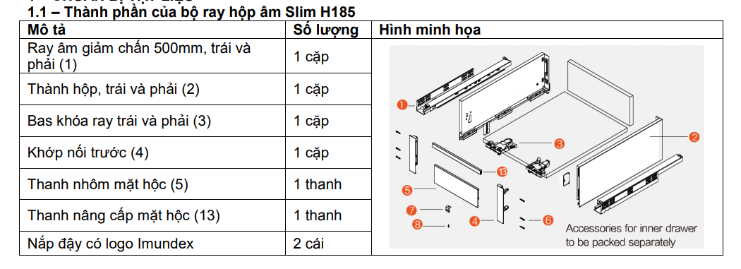 Ray hộp Imundex màu xám 7273021/22/23 3