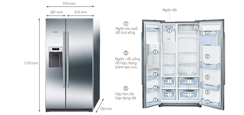 Tủ lạnh 2 cánh Bosch HMH.KAI90VI20G 1