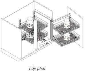 Bộ khay góc Vauth Sagel HMH.530.26.1300 L/R Saphir 6