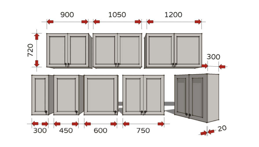 Kích thước tủ bếp và các phụ kiện bếp liên quan 2