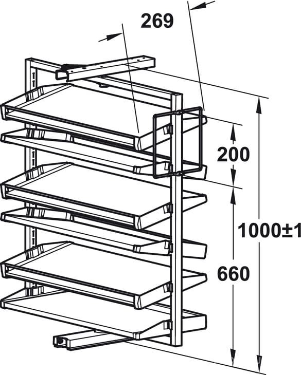 Giá để giày thông minh xoay 180 độ Hafele 806.22.401 2 Giá để giày thông minh xoay 180 độ Hafele 806.22.401 2