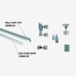 Bộ bánh xe ray trượt cửa lùa cánh gập Garis GR68.1 (2)