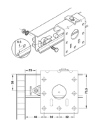 Bộ cửa trượt cho cửa 2 cánh 50 VF SR Hafele 400.51.120