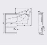 Tay nâng Hafele Free Fold Short cánh cao 650-730mm