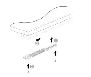 Bộ cửa trượt cho tủ 2 cánh 50 IF Hafele 401.30.00 2