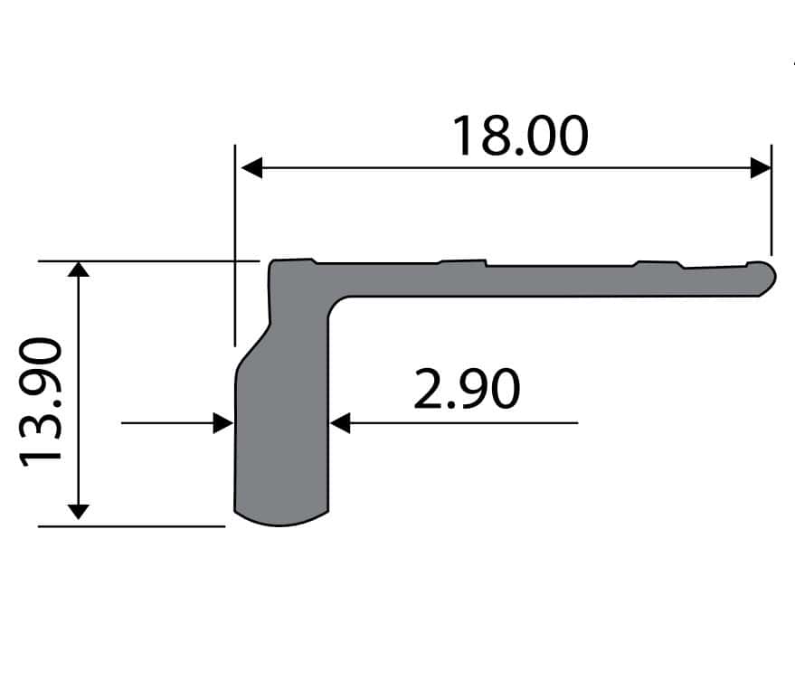 Rảnh trượt dưới ray trượt cửa lùa Garis GR68.2B 8