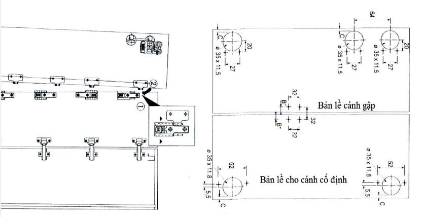 Ray trượt cửa lùa cánh gập Garis GR68 5