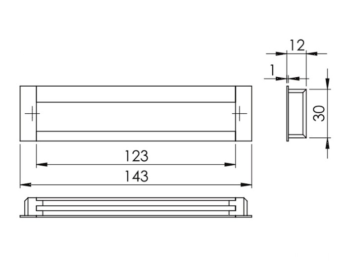 Tay nắm âm tủ nhôm mờ màu đen Imundex 7754006 2