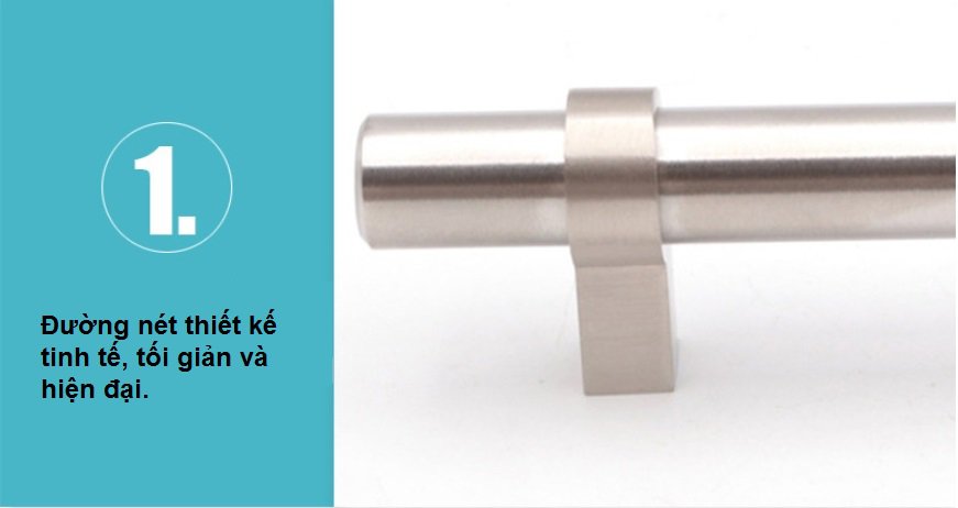 Tay nắm tủ ống phi 14 chân đế vuông inox DJ081 5