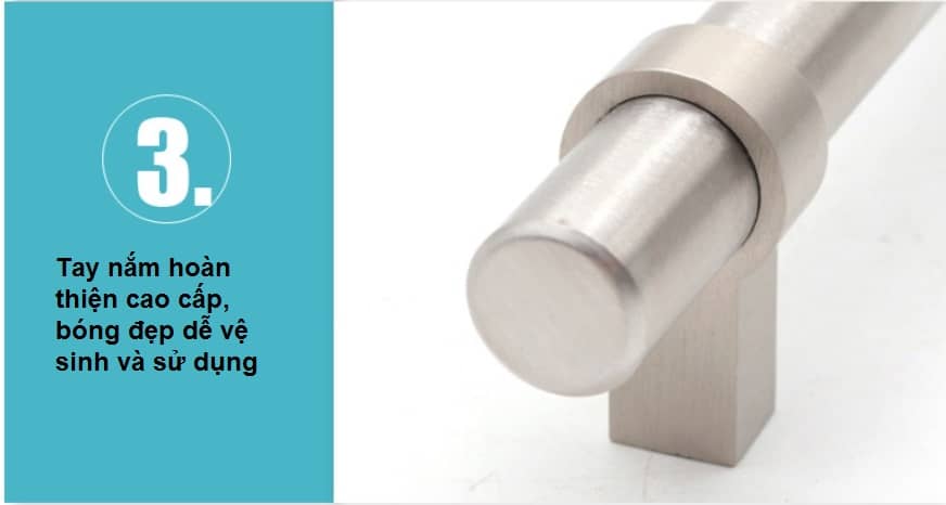 Tay nắm tủ ống phi 14 chân đế vuông inox DJ081 6