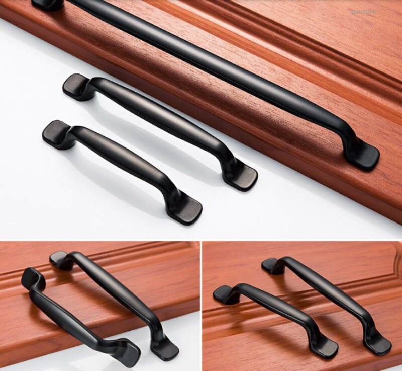 Tay nắm tủ hợp kim kẽm màu đồng đen black brass INN.BB 1