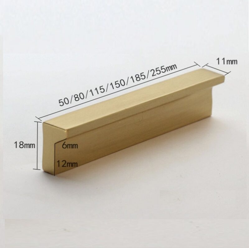 Tay nắm tủ bằng đồng hình chữ L màu vàng SGPB1023 1