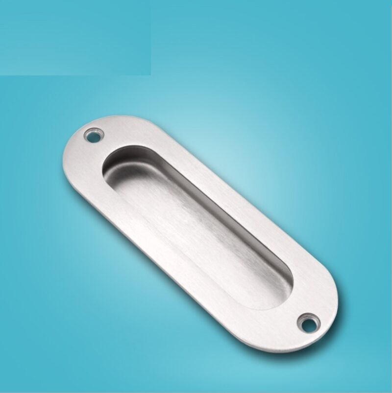 Tay nắm âm tủ inox hình ovan cho cửa lùa DJ123 1