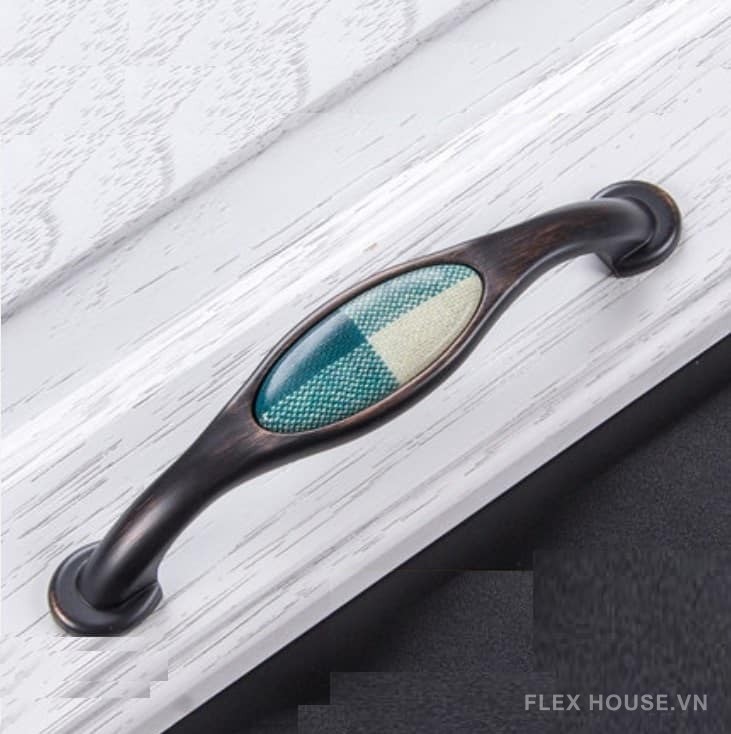 Tay nắm tủ gốm sứ màu xanh FH.MDB.205 6