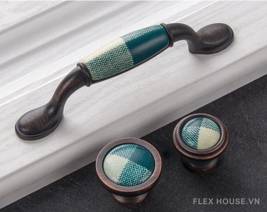 Tay nắm tủ gốm sứ màu xanh FH.MDB.205 5