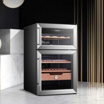 Tủ giữ ẩm cigar kết hợp rượu vang 2 tầng cao cấp BC69D (3)