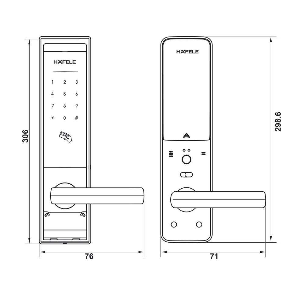 Khóa điện tử EL8000-TC Hafele 912.20.360