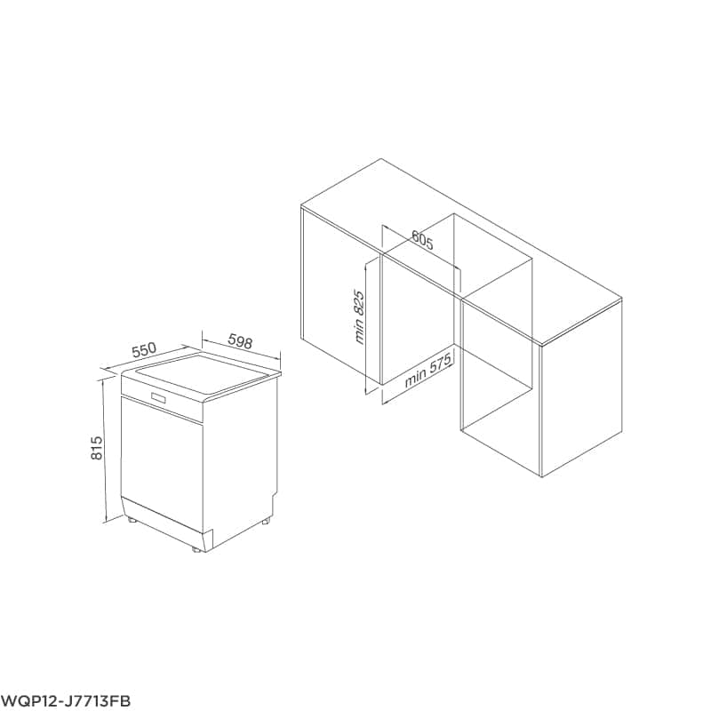 Máy rửa chén âm tủ hoàn toàn MALLOCA WQP12J7713FB