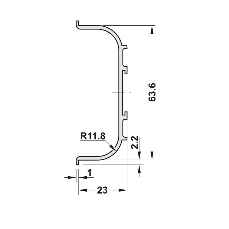 Tay nắm dạng thanh nhôm 2500mm HAFELE 126.36.900