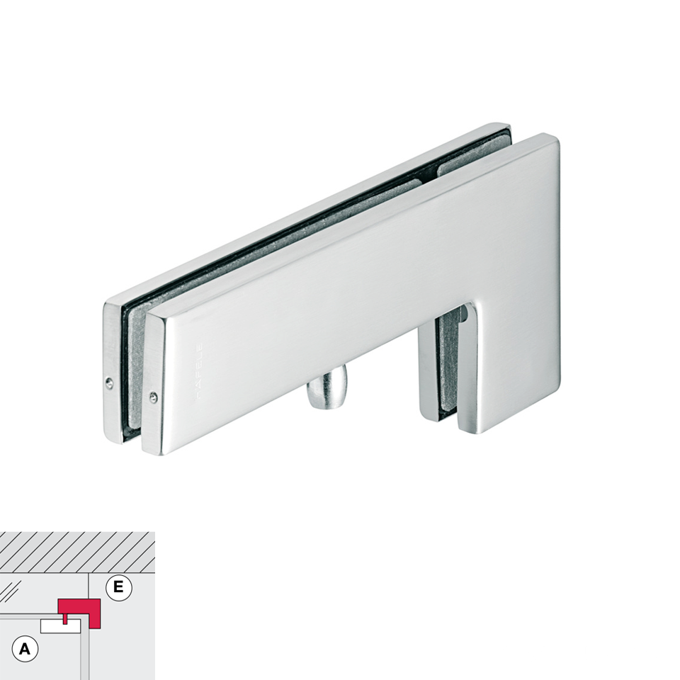 Kẹp kính chữ L hợp kim nhôm Hafele 489.81.040