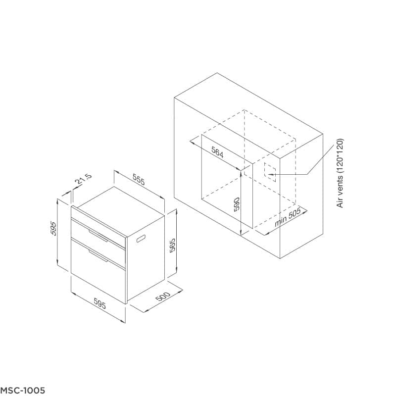 Máy sấy chén âm tủ MALLOCA MSC1005