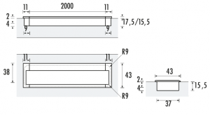 Tay nắm nhôm Spria 2000mm HETTICH HL200-S 3