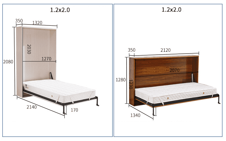 Phụ kiện giường gấp âm tường kết hợp bàn làm việc BTC1200D 3