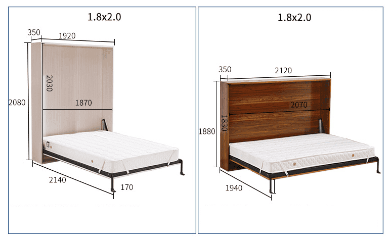 Phụ kiện giường đôi âm tủ treo tường BTC1800