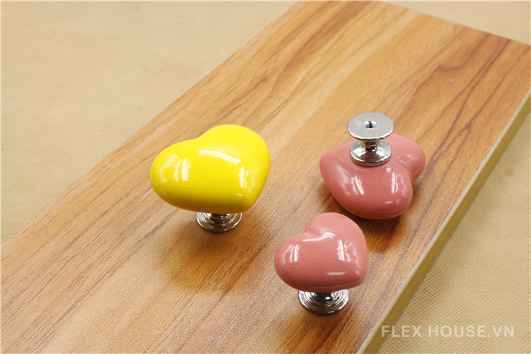 Tay nắm gốm sứ sáng tạo hình trái tim DH1111 8