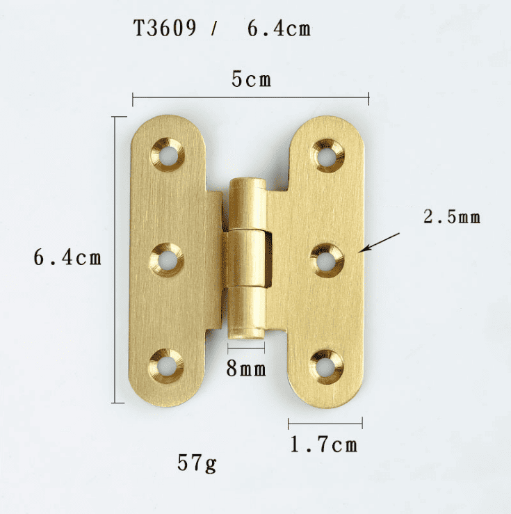 Bản lề chữ H bằng đồng cho tủ cửa gỗ nhiều kích thước T3609 10