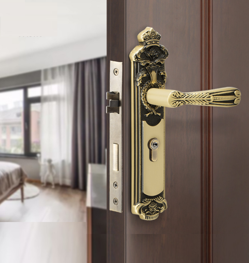 Khóa cửa phòng cổ điển bằng đồng thau CS671-33E 2